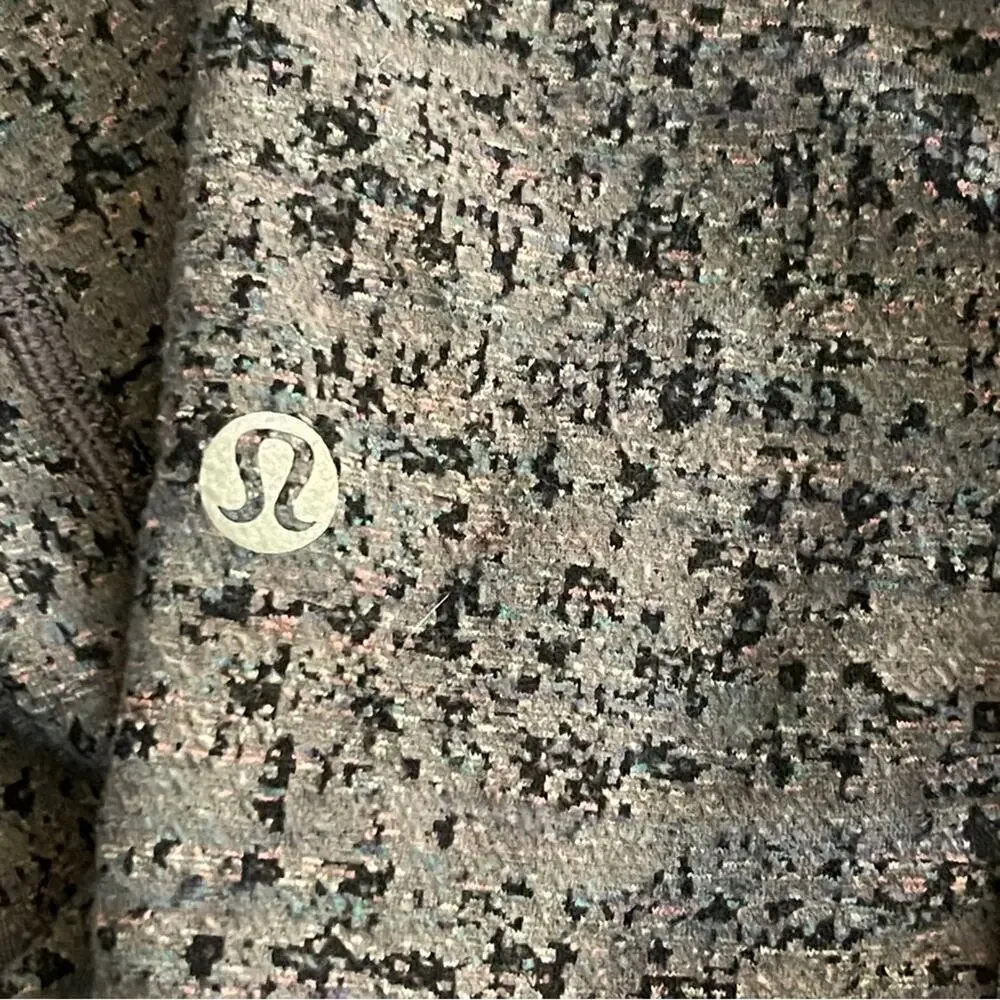 Lululemon Run Briskly 1/2 Zip Neon Tweed Jacquard Limited Edition Gray Size 6